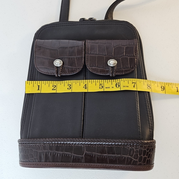 Brighton VTG Small Slim Black Leather Shoulder Bag - Picture 11 of 14